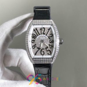 dong ho franck muller fake v32 mau trang day den (9)