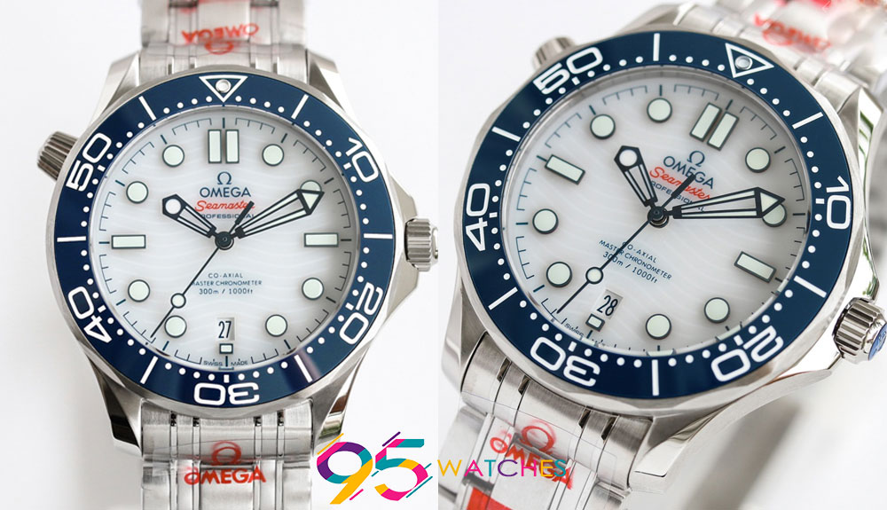 dong ho omega seamaster stainless steel white dial replica